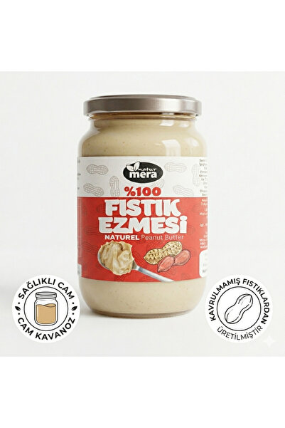 naturmera %100 Saf Şeker Ilavesiz Kavrulmamış Fıstık Ezmesi 950 G