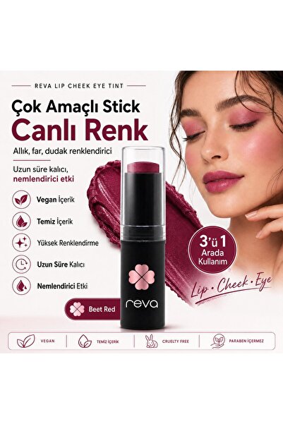 REVA Çok Amaçlı Stick Allık, Far, Dudak Renklendirici & Lip Cheek Eye Tint-ve...