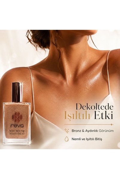 REVA Shimmering Body Oil Champaigne - Shimmer Body Oil 100 ml - No: 581 - Vegan & Clean Ingredients