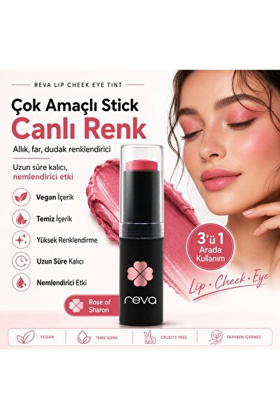 REVA Çok Amaçlı Stick Allık, Far, Dudak Renklendirici & Lip Cheek Eye Tint-ve...