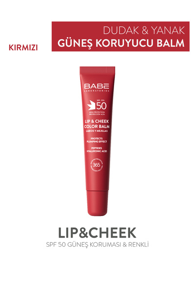 Babe Laboratorios Lip & Cheek SPF50 Red Dudak Balmı