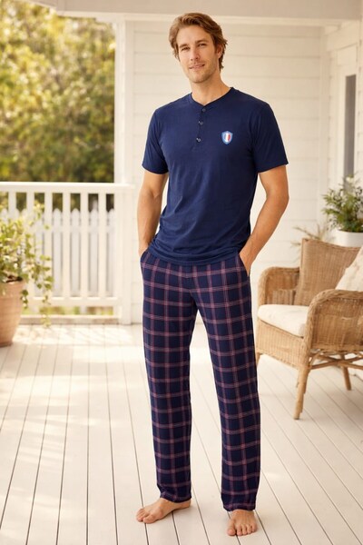 Pemilo Men's 01125 Short Sleeve Single Jersey Pajama Set