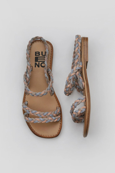 Bueno Shoes Γυναικεία φλατ σανδάλια Powder Multi Leather 01wu3417