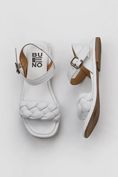 Bueno Shoes White Leather Women's Sandals 01Wu4124