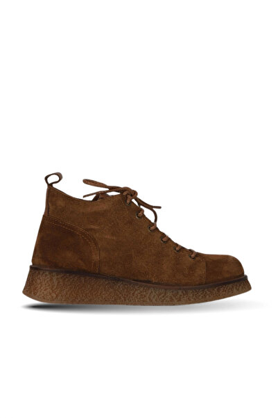 Tan Suede Women's Flat Boots 01wv5204
