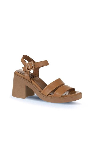 Bueno Shoes صندل نسائي بكعب من الجلد باللون البني 01wy12506