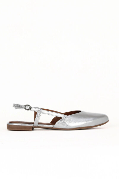Bueno Shoes Sandale de damă din piele argintie lucioasă 01we2904
