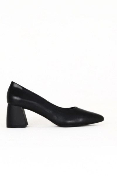 Bueno Shoes Black Leather Women's Heeled Shoes 01We5801