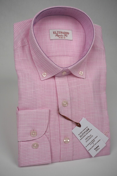 elitpark %100 Pamuk Pembe Erkek Gömlek
