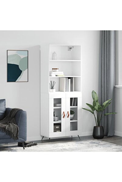 Concept Dulap înalt, alb, 69,5x34x180 cm, lemn compozit