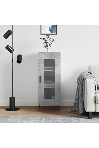 Concept Servantă, gri beton, 34,5x34x90 cm, lemn compozit