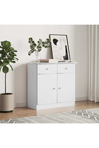 Concept Servantă ALTA, alb, 77x35x73 cm, lemn masiv de pin