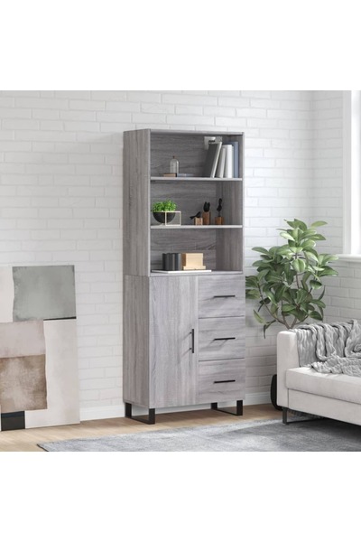 Concept Dulap înalt, gri sonoma, 69,5x34x180 cm, lemn compozit