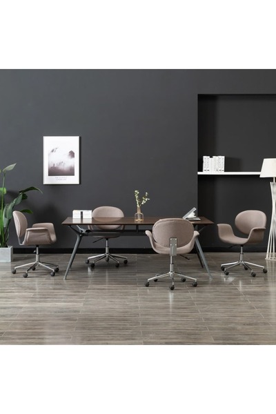 Concept Scaune de bucătărie pivotante, 4 buc., gri taupe, textil