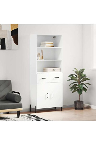 Concept Dulap înalt, alb, 69,5x34x180 cm, lemn compozit