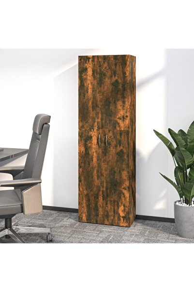 Concept Dulap de birou stejar fumuriu 60x32x190 cm lemn prelucrat