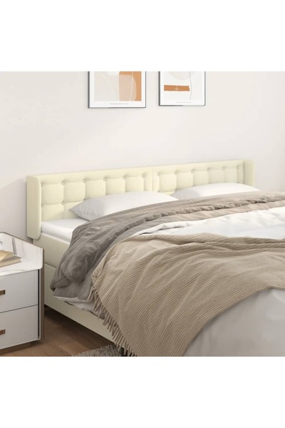 Concept Tăblie de pat cu aripioare crem 163x16x78/88 cm piele ecologică