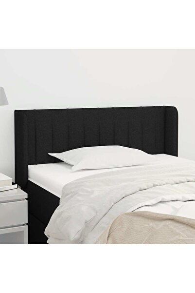 Concept Tăblie de pat cu aripioare negru 93x16x78/88 cm textil