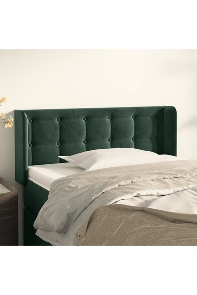 Concept Tăblie pat cu aripioare verde închis 83x16x78/88 cm catifea
