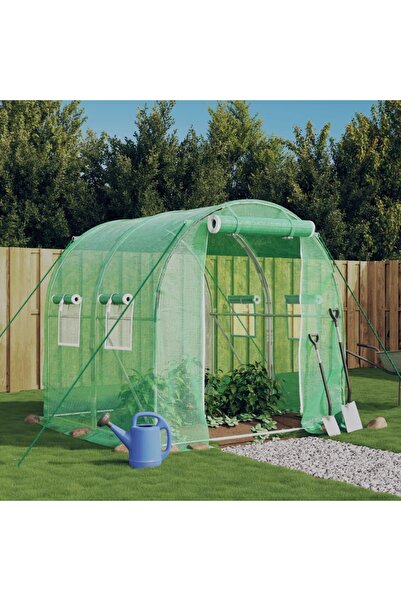 Concept Seră cu cadru din oțel, verde, 4 m², 2x2x2 m