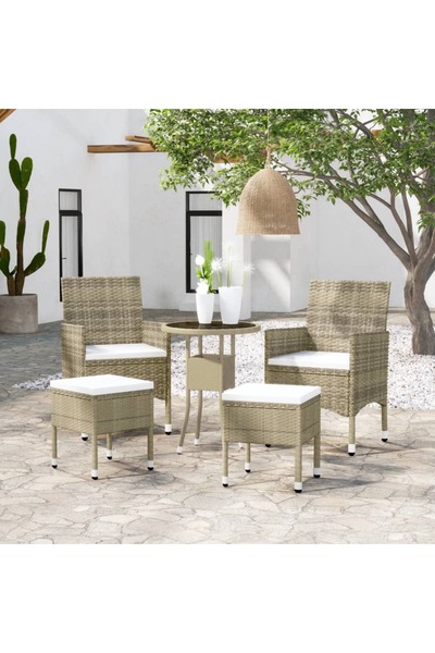 Concept Set scaune de grădină, 5 piese, bej poliratan