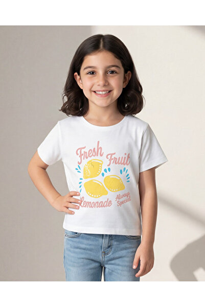 REDTAG Girls White Embellished T-Shirt