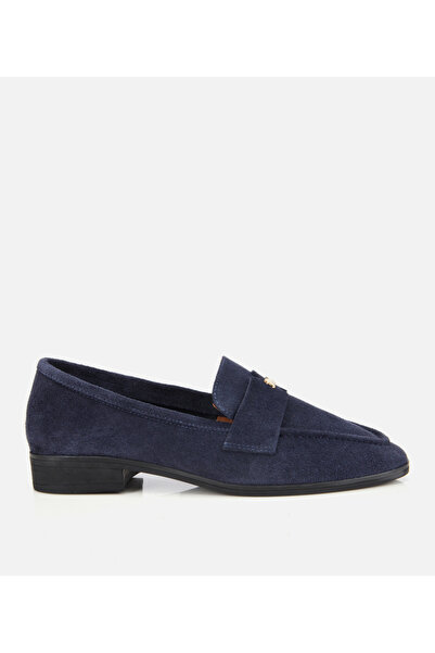 Hotiç Women's Suede Leather Navy Blue Soft Textured Classic Loafer