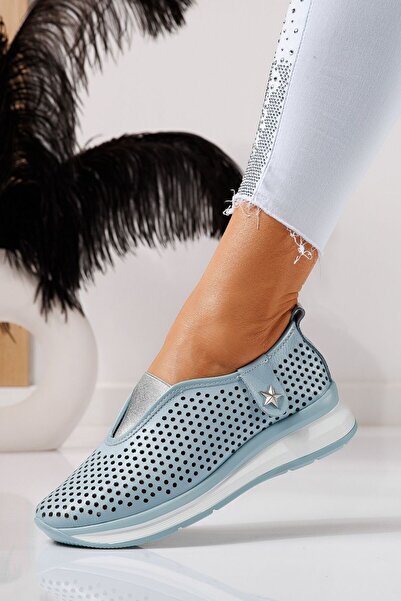 Zaira Pantofi casual dama albastri din piele naturala Lidia #21555 - 37