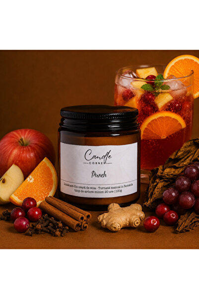 Candle Corner Lumânare parfumată din ceară de soia 100g, recipient din sticlă...