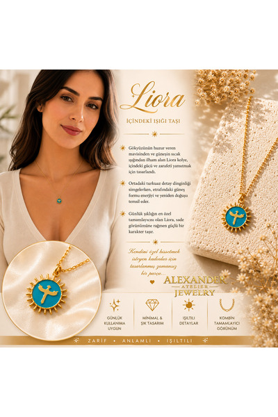 Alexander Atelier Liora kolye minimalist 14k altın kaplama 925 gümüş