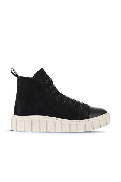 Bueno Shoes Μαύρα σουέτ γυναικεία φλατ μποτάκια 01wz4101