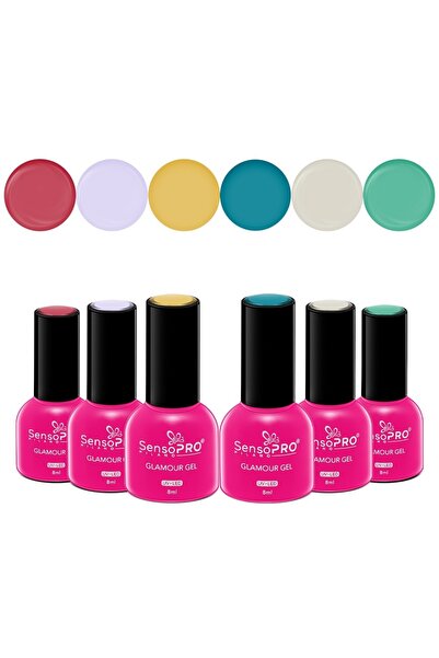 SensoPRO Milano Set de 6 oje semipermanente Glamour 8ml SensoPRO Milano, Roșu...