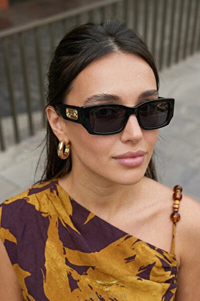Chunky Frame نظارات شمسية بريداتوري فينتاج سوداء خفيفة للغاية مع فلتر Uv400