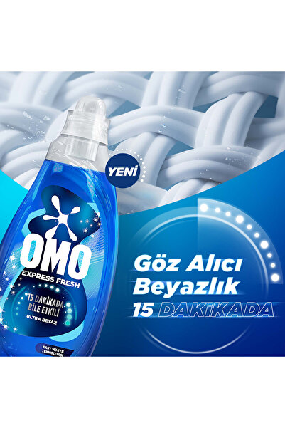 Omo Express Fresh Sıvı Deterjan 1480 ml Ultra Beyaz x1 Renkli ve Siyahlar x1 Kötü Koku Karşıtı x1