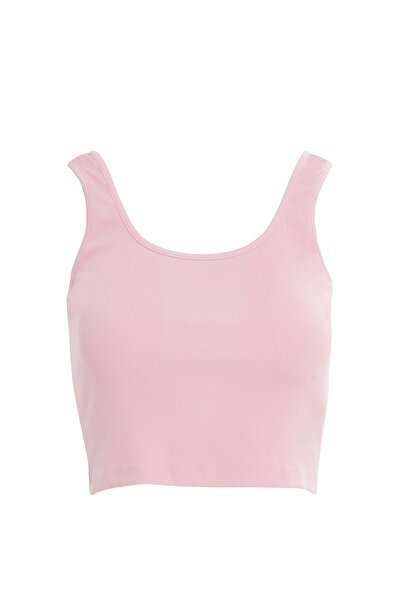 kı.we Basıc Askılı Pembe Crop Top
