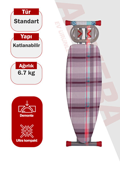 ASVERA Gala XL Monoblok Sac Ütü Masası 45x126 cm - Yanmaz Silikonlu Geniş Sağ...