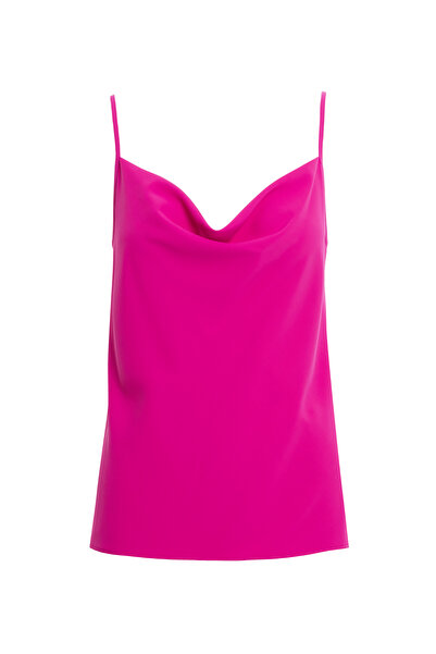 GİZİA Degaje Yakalı Askılı Pembe Bluz
