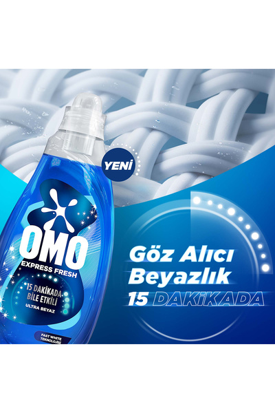 Omo Express Fresh Ultra Beyaz Sıvı Çamaşır Deterjanı 1480 ml x3