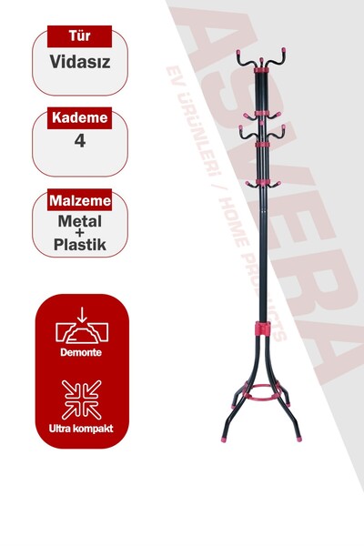 Ermiya Asvera 33-004 T.E.A.K. 360° Dönerli Demonte Portmanto - Portatif Metal...