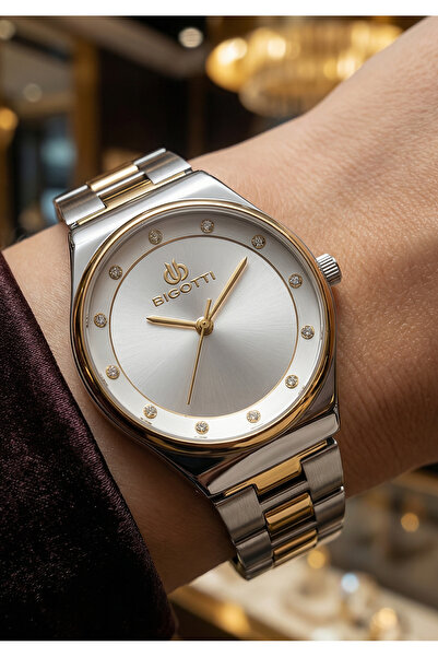 Bigotti Raffinato Silver and Gold Stainless Steel Watch for Women BG.1.10665-4