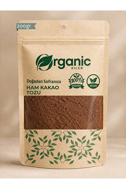 Organic Kiler Ham Kakao Tozu 200gr - Katkısız Organik Kakao Tozu - Glutensiz
