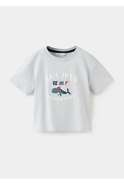 MANGO Baby Kayık desenli pamuklu tişört