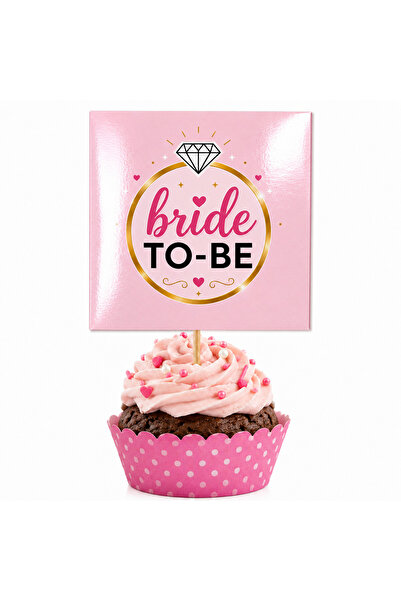 heryerehediye Bekarlığa Veda Partisi, Bride To Be Cupcake Kürdan Süsü 5x5cm 1...