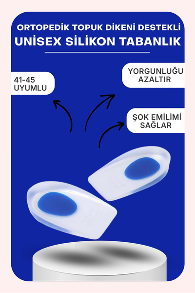 Dopar Ortopedik Topuk Dikeni Tabanlık Jel Yastıklı Silikon Topukluk