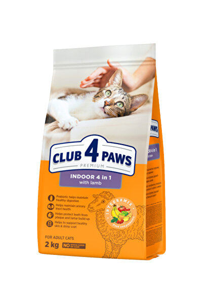 Club4Paws Food for Cats Club for Pawz Premium Indoor Cats Beef Flavor 4 in 1,...