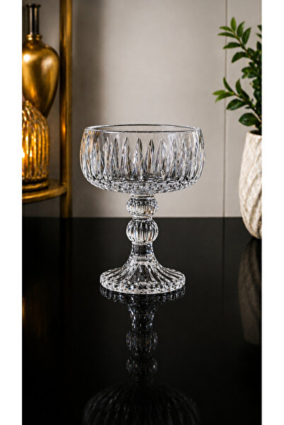 Maloria Crystella Crystal Glass Turkish Delight Bowl Set with Stand |   2-Pac...