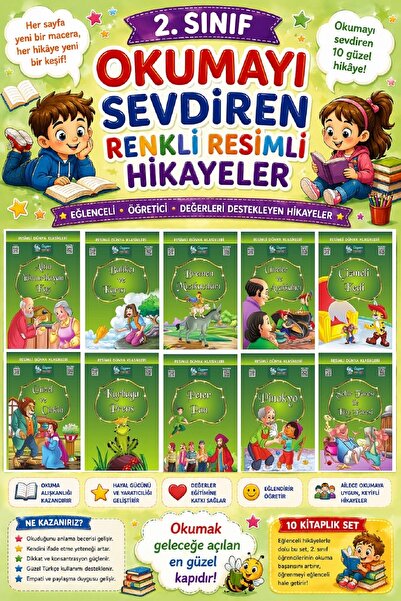 Üçgen Yayıncılık 2. Sınıf Okumayı Sevdiren Renkli Resimli Hikayeler 16- 10 Kitap