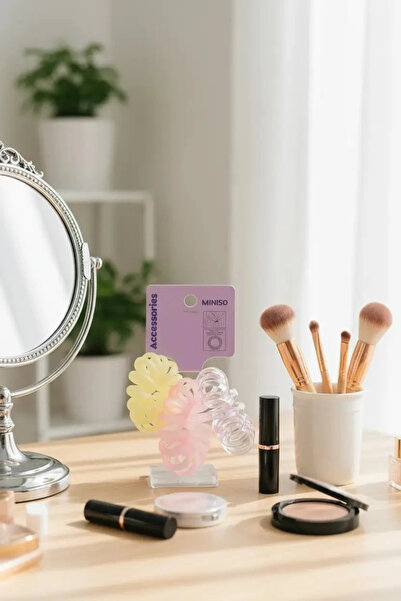 Miniso Lisanslı Renkli Spiral Saç Lastiği Seti 3'lü – Saçta İz Bırakmayan Esn...