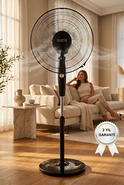 evona Atk2506 Siyah Zaman Ayarlı Vantilatör 16'' (5P)