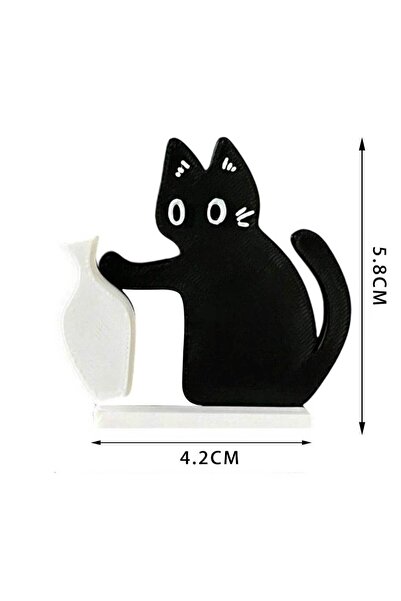 Choice Black Cute Cat Pushing Vase Decor Fridge Magnet Home Office Memorial B...